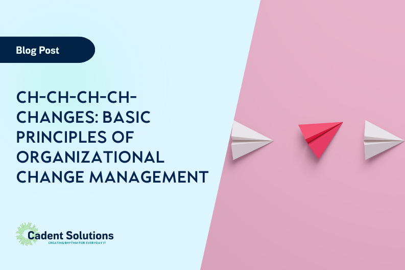 blog image title card with the title: Ch-ch-ch-ch-Changes: Basic Principles of Organizational Change Management